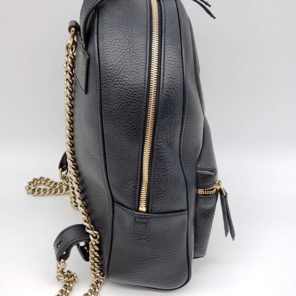 100% Authentic Gucci GG Marmont Black Backpack Bag - Picture 3 of 13